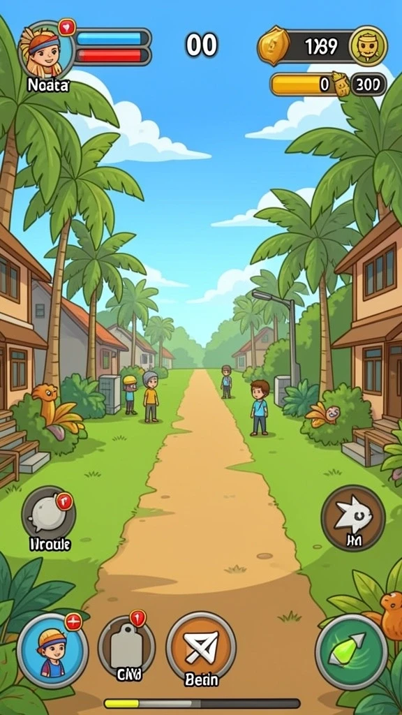 semar123 - Tangkapan layar dari level awal yang penuh warna.